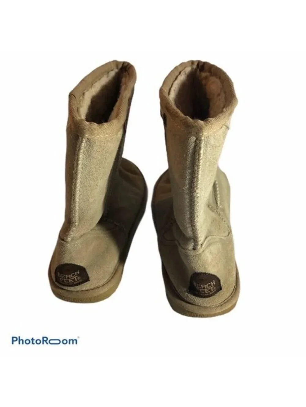 beach feet boots Tan cow suede upper wool lining size 8 women’s men's 5 READ
